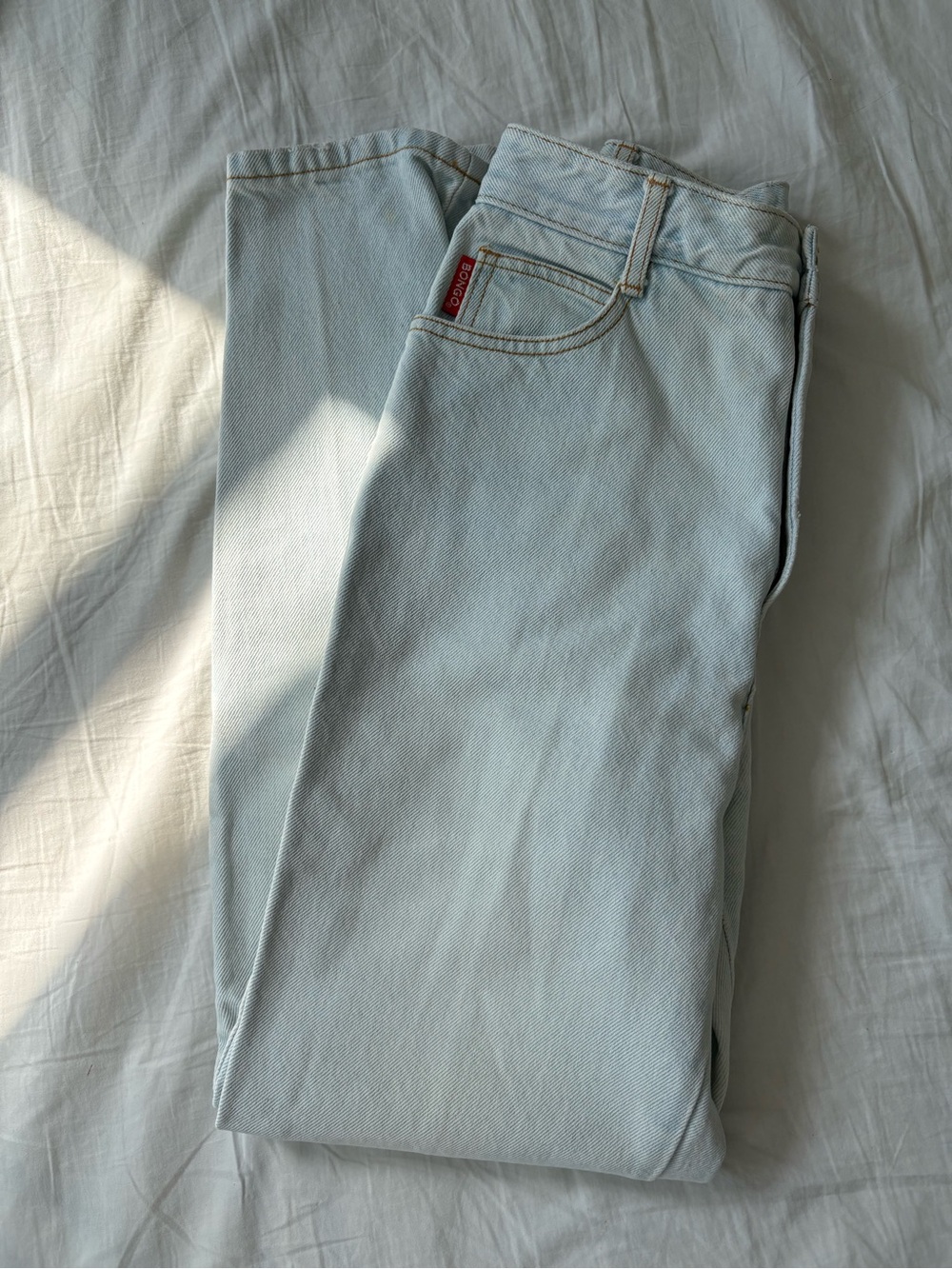 BONGO Light Blue High-Rise Straight Jeans